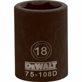 Metric Impact Socket, 6-Point, Black Oxide, 1/2-In. Drive, 18mm