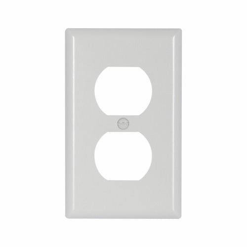 Eaton Cooper Wiring Duplex Receptacle Wallplate, White 1 Gang