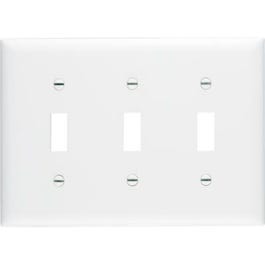 White 3-Toggle Opening Nylon Wall Plate