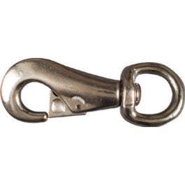 Nickel Bull Snap Round Swivel Eye, 1.125 x 5.125-In.