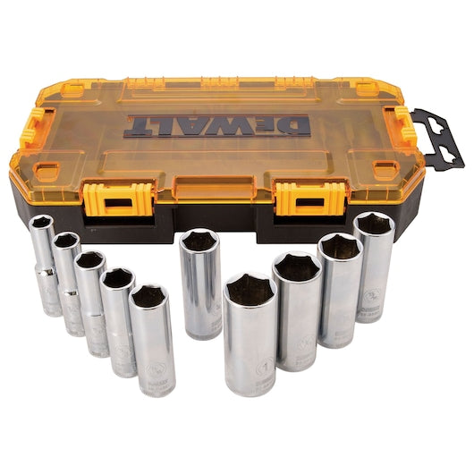 Dewalt 10 pc 1/2 in Drive Deep Socket Set