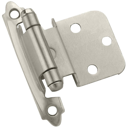 Amerock Satin Nickel 3/8 In. Self-Closing Inset Hinge, (2-Pack)