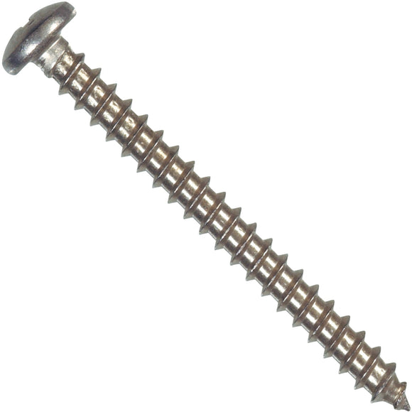 Hillman #12 x 1-1/4 In. Phillips Pan Head Stainless Steel Sheet Metal Screw (100 Ct.)