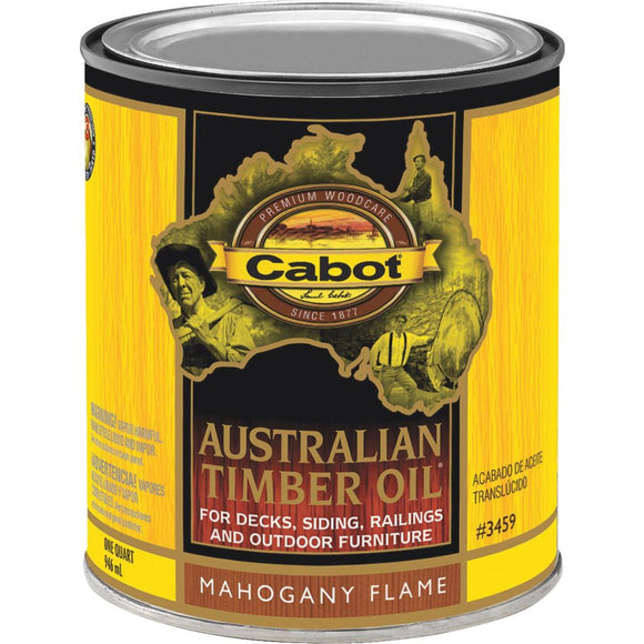 Cabot Australian Timber Oil Translucent Exterior Oil Finish, Mahogany Flame, 1 Qt.