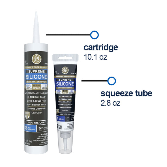 GE Sealants Supreme Silicone Window & Door Sealant 10.1 Oz. Clear